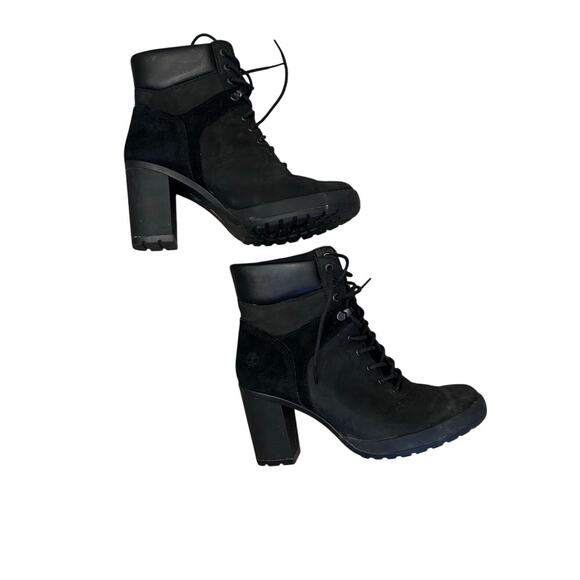 Timberland Women's Camdale Field High Heel Boot Black Nubuck Size 10 - Picture 4 of 11